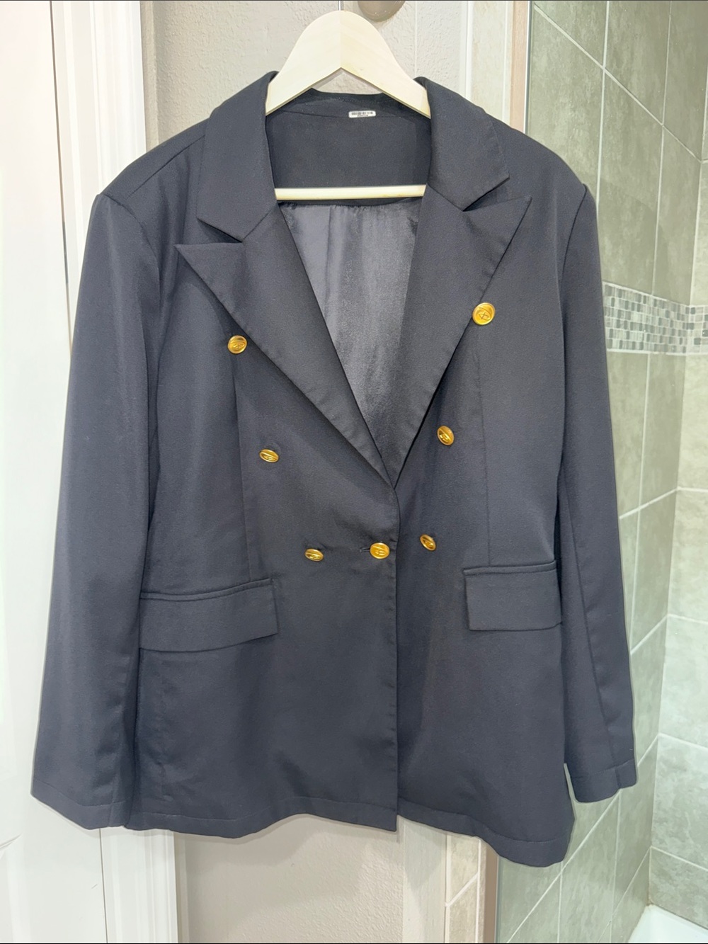 Black Women’s Blazer w/ Walt Disney World VIP Tour Guide Gold D Buttons Size 2XL